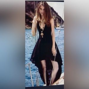 The jetset diaries black high low lace dress